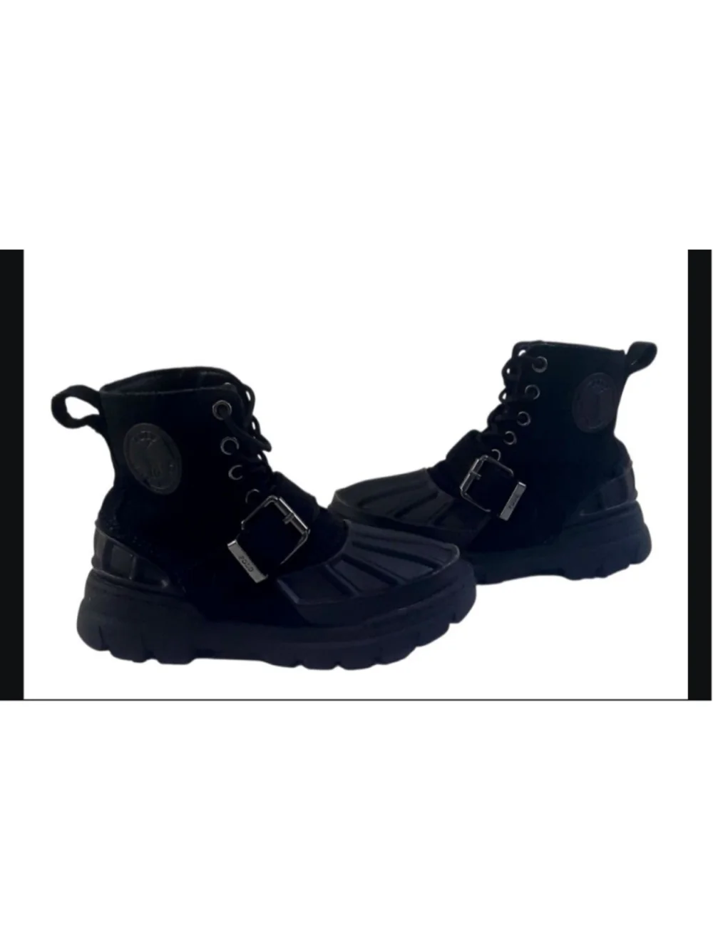 Polo Ralph Lauren Black Oslo High Suede Boots Toddler size 12
